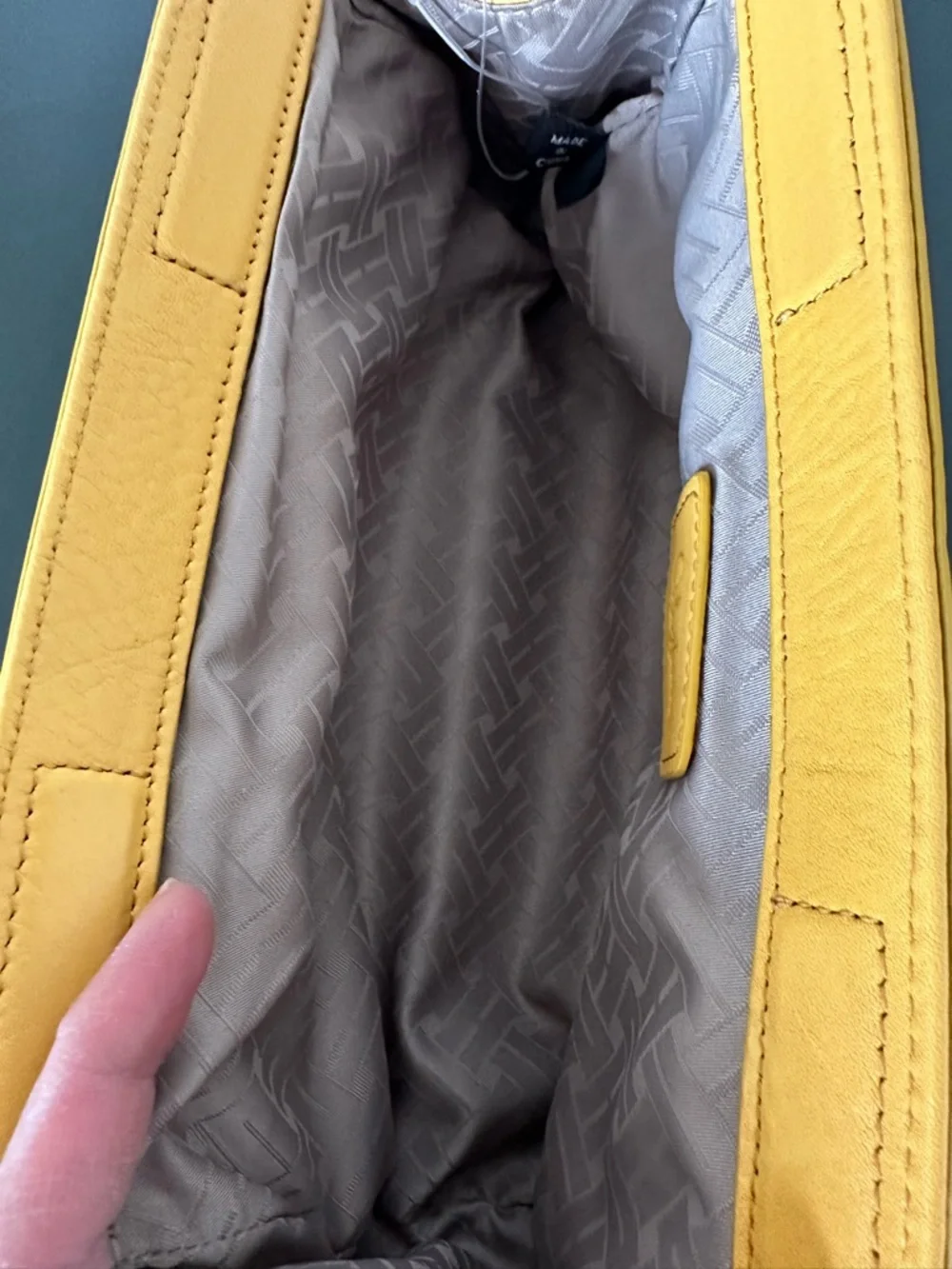 Cole Haan Yellow Leather Pebbled Clutch - Picture 3 of 3